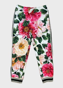 Спортивные брюки для детей Dolce&Gabbana с цветами, фото